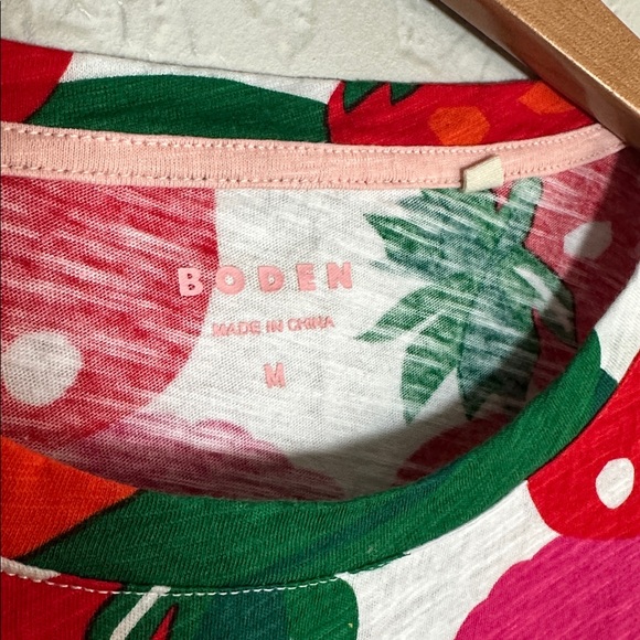 Boden Fruit Slub Tee Lemon Orange Print Strawberry Bright Colorful Summer Top - Picture 5 of 8